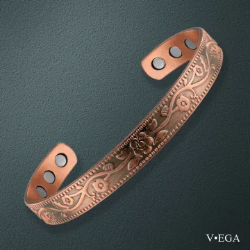 Copper Blossom floral engraved bracelet